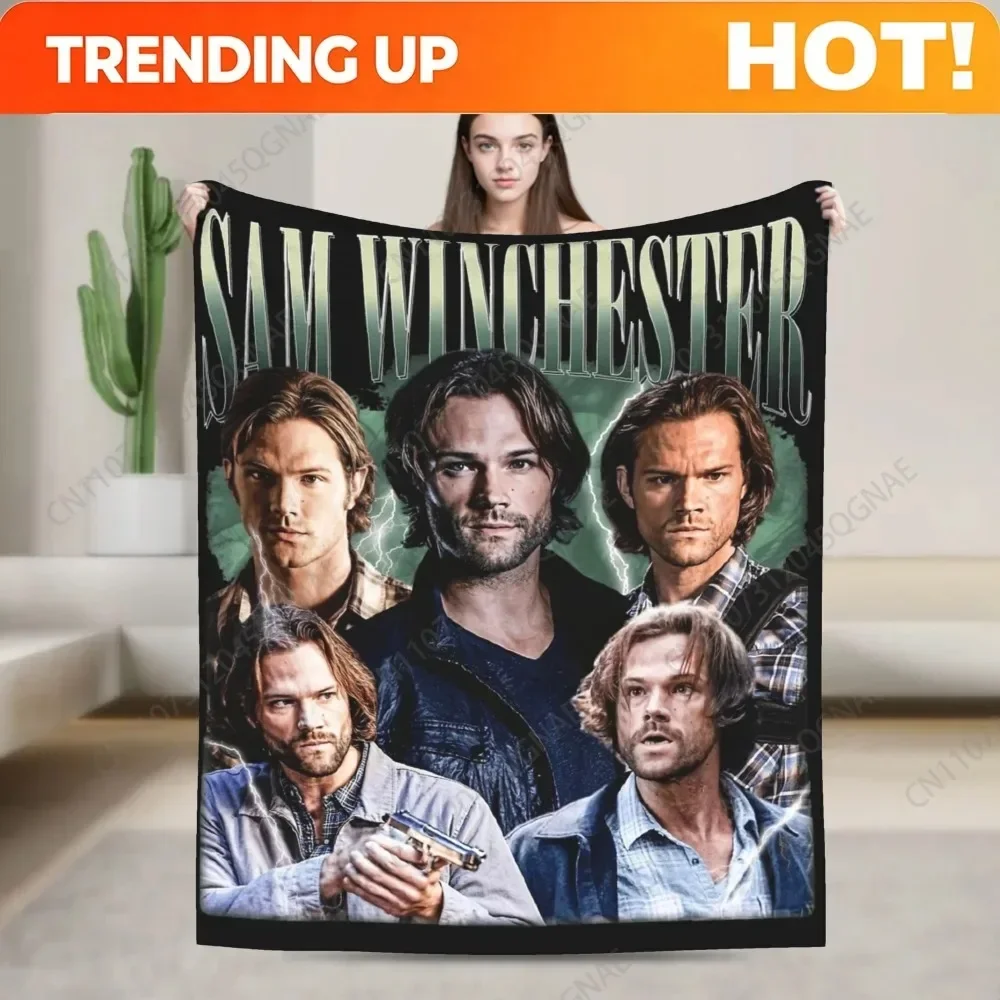 Sam Winchester Supernatural Blanket Coral Fleece Plush Winter Multi-function Ultra-Soft Throw Blanket For Home Car Bedspreads