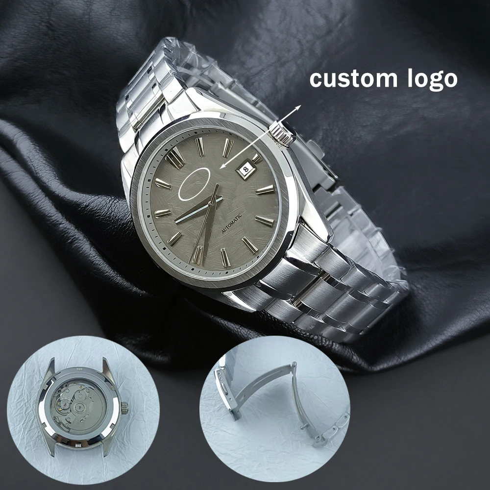 NH35 Watch 39mm Men's Stainless Steel Watch Customized LOGO Mechanical Watch Suitable for NH35 Movement Accessories