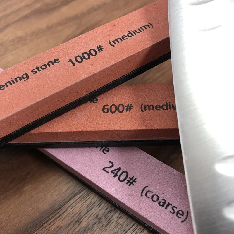 White alundum 3pcs Thick 240 600 1000# knife sharpener Single Angle sharpener stone Honing System sharpening stone Whetstone