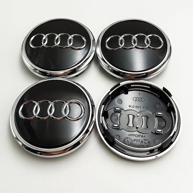 4pcs 77mm Black Grey Car Wheel Center Caps Rim Cover Hub Caps For Audi Emblem 4L0601170 A3 A5 A4 A6 A7 Q3 Q5 Q7 Auto Accessories