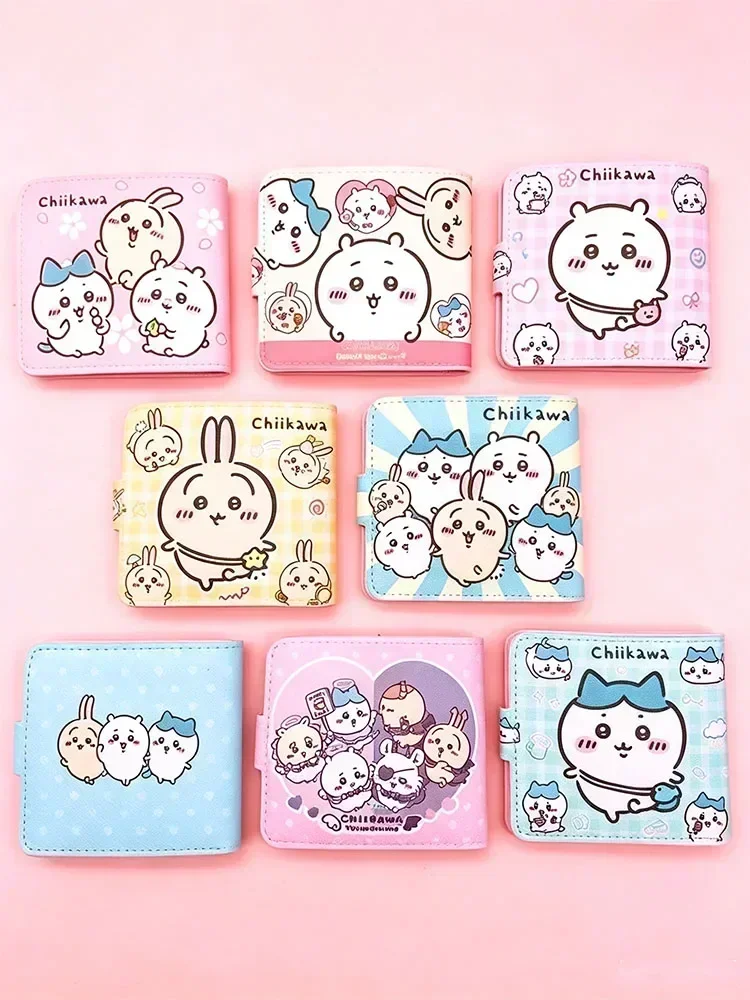 Anime Chiikawa Kurze Geldbörse Usagi mit Kartenfach Fotoalbum-Fach Niedliche Hachiware Brieftasche Damen Münzbörse Süße Kartentasche