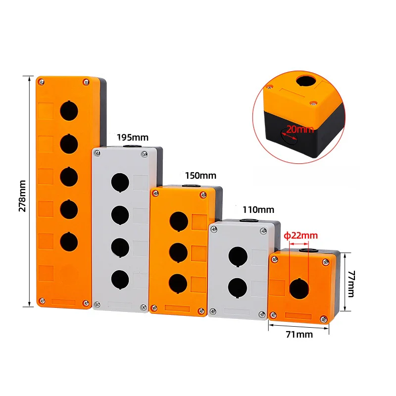 22Mm XB2 La38 La37 Installatie Diafragma Waterdicht En Stofdicht Button Switch Control Box 1/2/3/4/5 Gat Hoogte
