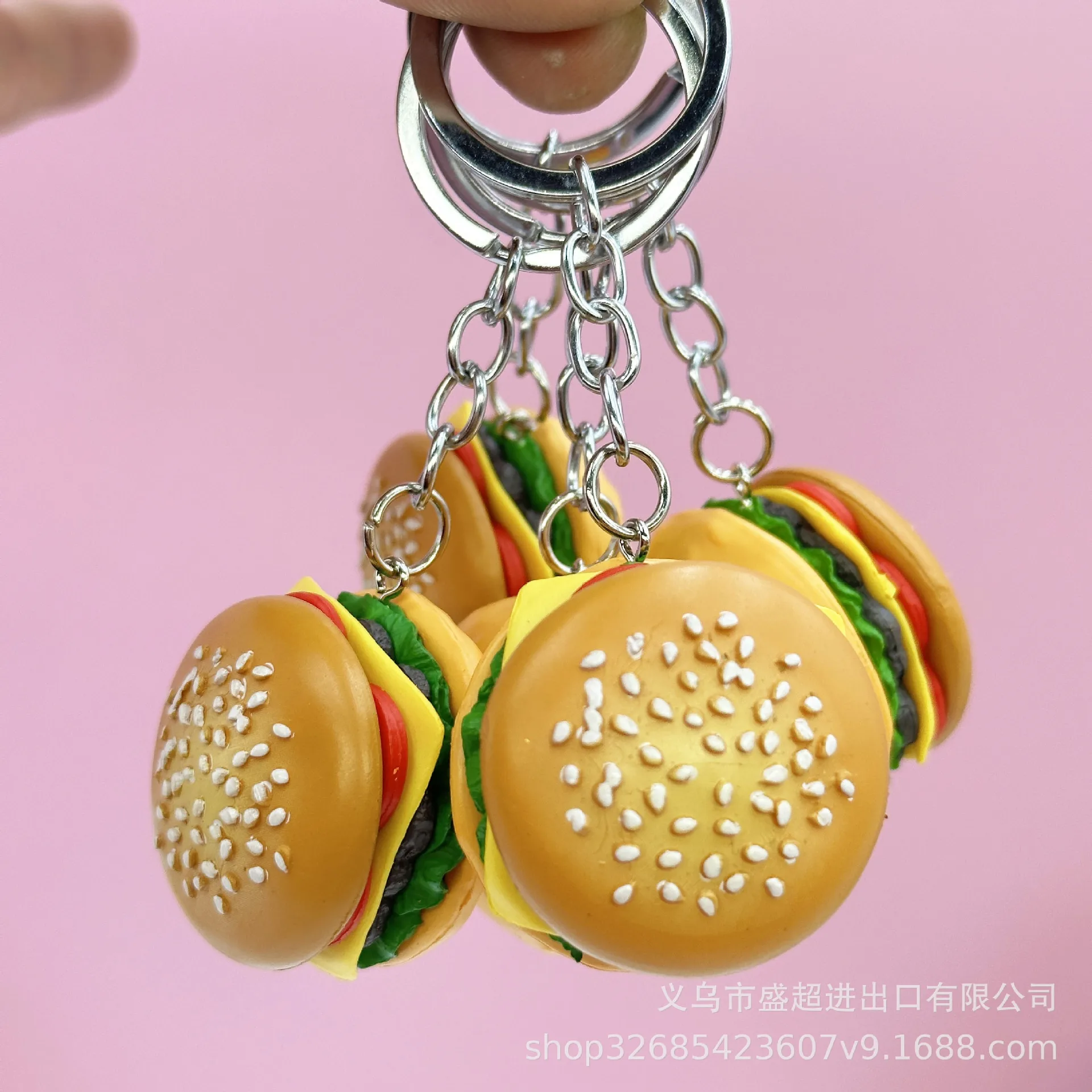 Imitation Hamburger Keychain Creative Burger Model Key Chain Charm Bag Pendant