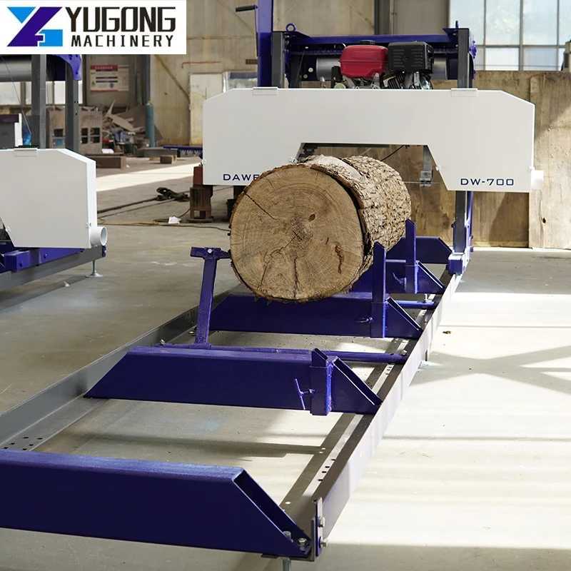 Band Saw Movable Woodworking Saw Sawmill Portable Bandsaw Mill with Mobile Wheels/Log Cutting Sawmill Horizontal Bandsaw Sawmill