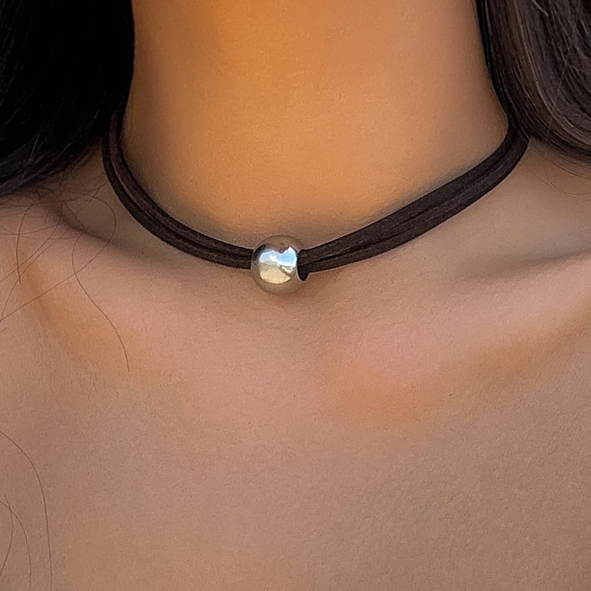 

PuRui Simple CCB Material Round Ball Charm Short Necklace Vintage Women Rope Choker Jewelry Clavicle Neck Chain Collar Party New