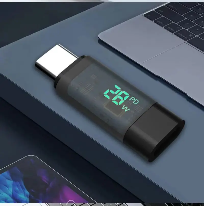1PCS Power Digital Display Type C to Type C Adapter For USB to Type C Cable Type C to Type C Cable Fast Charging Cable Visible