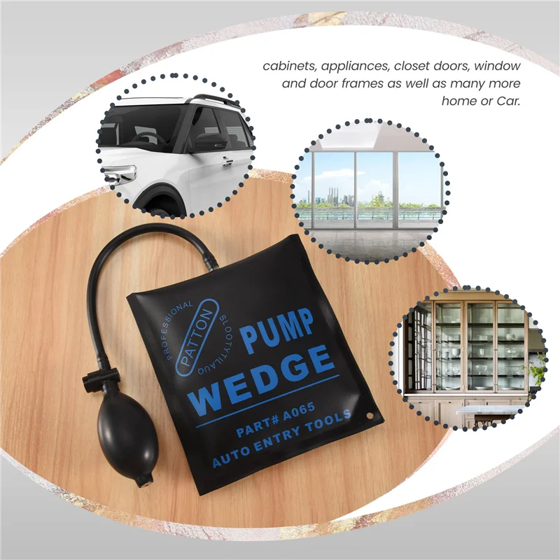 Car Air Pump Wedge Inflatable Hand Pump Car Door Window Shim Entry Open Tool Kit-X59A