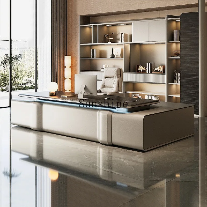 

Advanced sense of large class desk simple manager office desk and chair combination