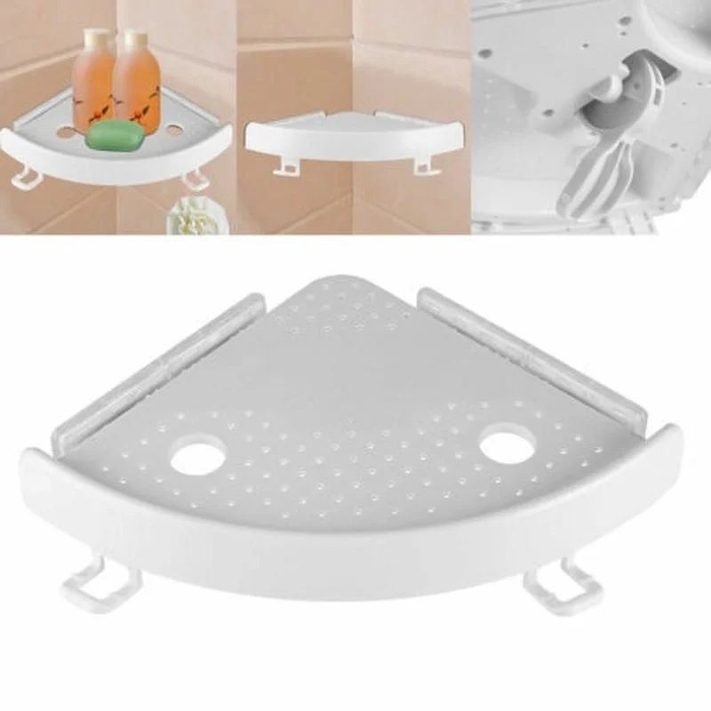 Household Bathroom Corner Storage Holder Wall Mounted Triangular Shower Shelf Suction Cup Shampoo Soap Stuff Storage Rack