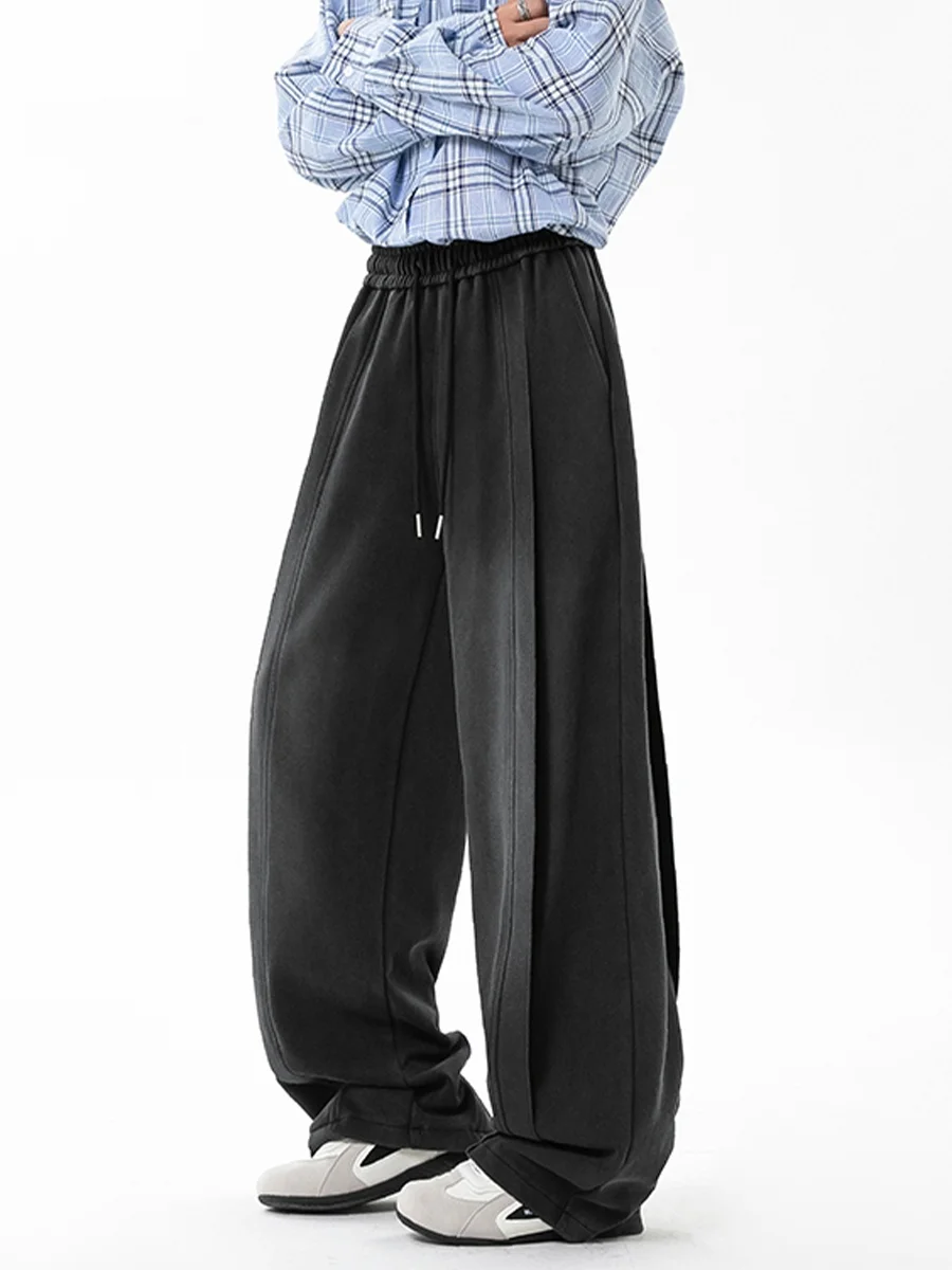 

Мужские спортивные брюки American Retro: прямые, широкие, из плотной ткани, осенние, модные, брендовые, с эффектом драпировки, повседневные