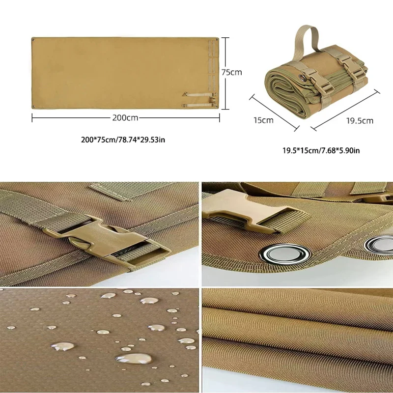Upgraded Thickened Waterproof Camping Mat Portable Folding Outdoor Hiking Tactical Shooting Mat - Camp Equipment
