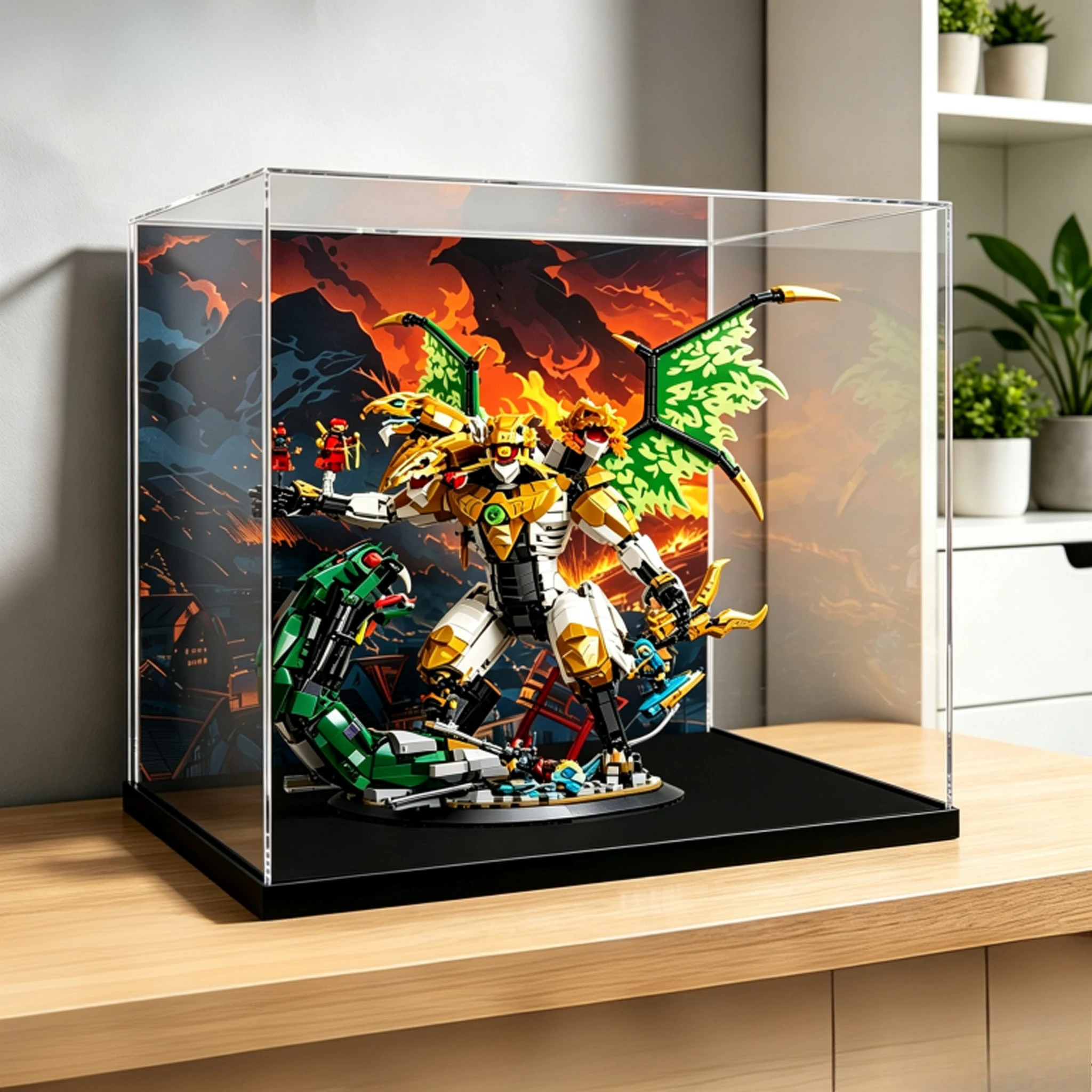 Compatible with LEGO 71872 Ultimate Battle Dragon Display Box Acrylic HD Dustproof Storage Display Box