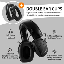 ZOHAN noise protection Electronic Earmuff shooting Earmuffs for Hunting ear muff tactical headset with Replacement Gel Ear Cup