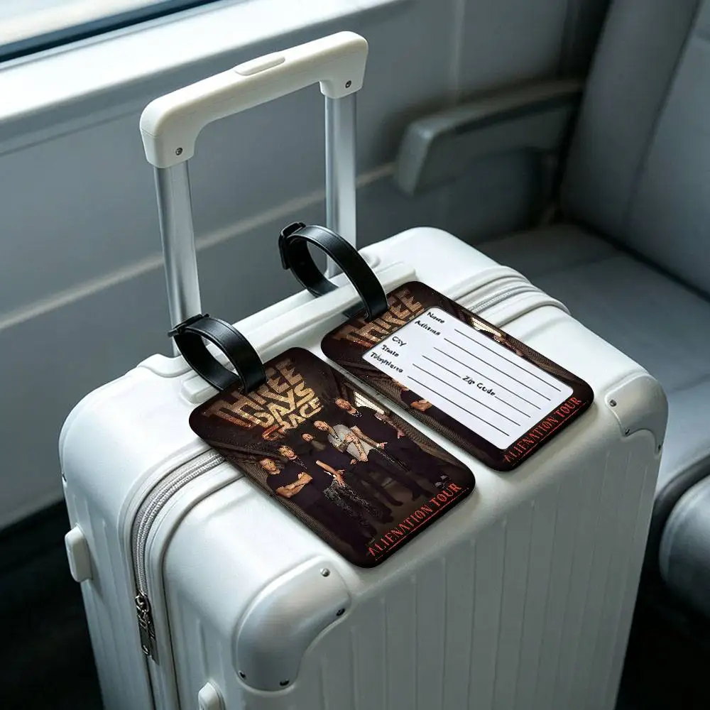 Rock band T-three days G-grace Durable PVC Anti lost Baggage Tag With Info Card Lightweight Luggage Identification Label