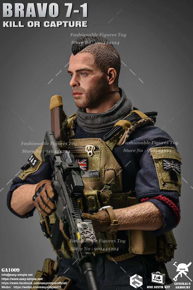 سهلة وبسيطة ES 1:6 الرجال الجندي GA1009 BRAVO7-1 SAS الحديثة العسكرية القتالية الدمى 12 بوصة عمل نموذج لجسم اللعب ﻿