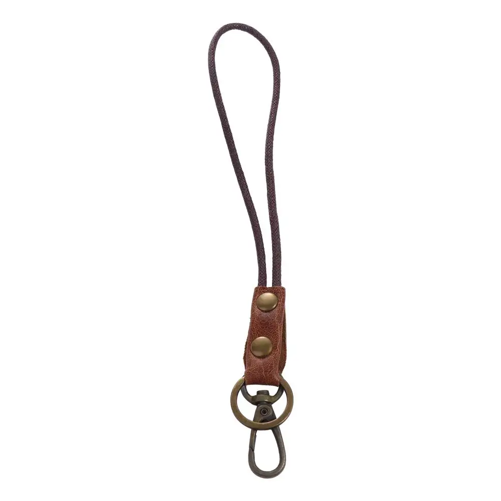 for Keys Keychain Cowhide Genuine Leather Badge Holder Phone Neck Strap Leather Lanyard Wrist Neck Lanyard Work Card Holder
