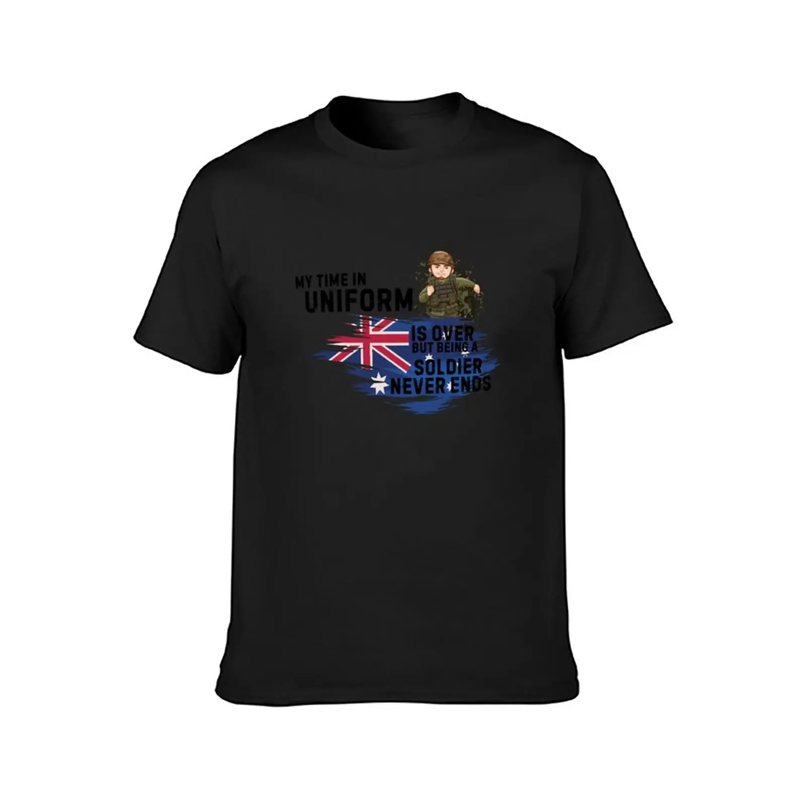 My Time In Uniform Is Over But Being a Soldier Never Ends, Veteran's Soldier Gift T-Shirt aesthetic clothes mens t shirts pack