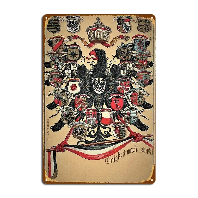 Kaiser Reich 1871 Coat Of Arms Metal Signs Club Cave pub Classic Poster Tin sign Posters