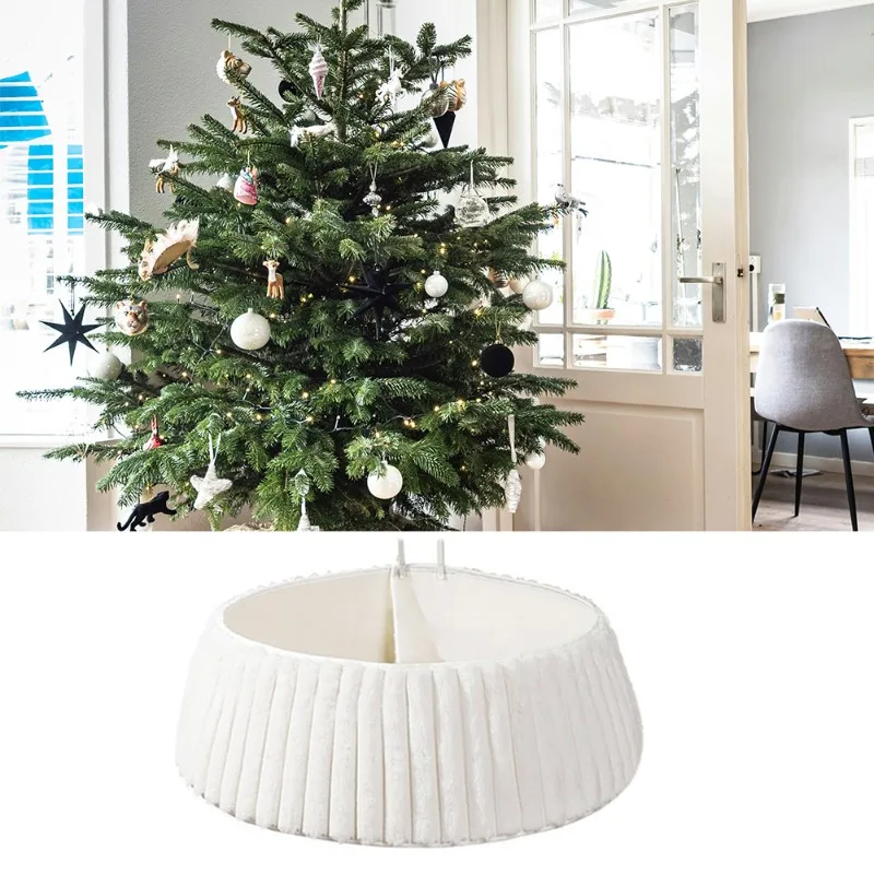

BAAR-Белая юбка для рождественской елки, рождественский декор для рождественской елки, подарок с Новым годом