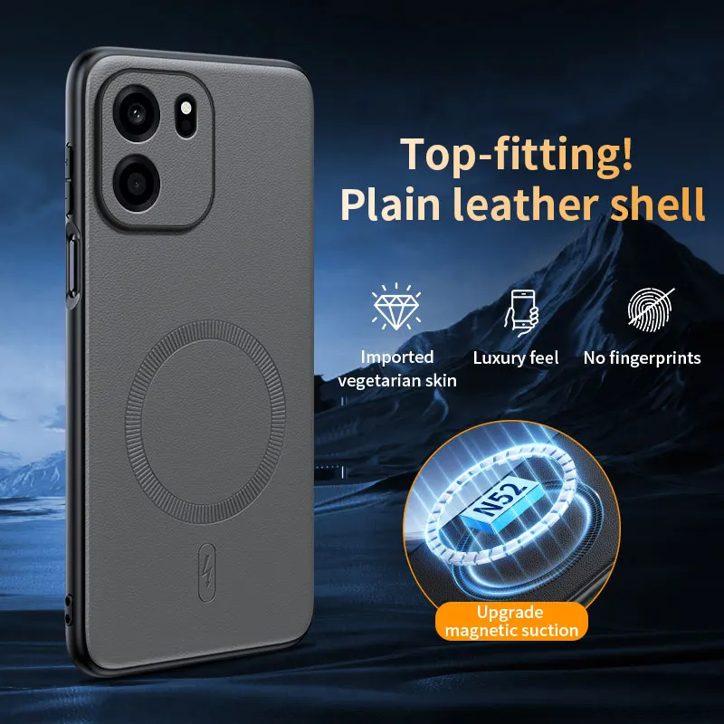 Für OnePlus Turbo 6V: Magnetische Lederhülle mit Schutzfunktion, Anti-Fingerabdruck, rutschfest, aus PC+TPU. – Detail 19