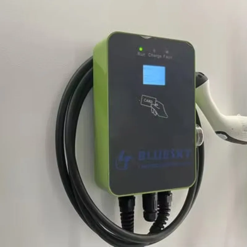 

Bluesky Outdoor Wall Mounted Ac Ev Charger Protective Case 22kw Home Ev Type 2 Ocpp Charger Wall Charging Station