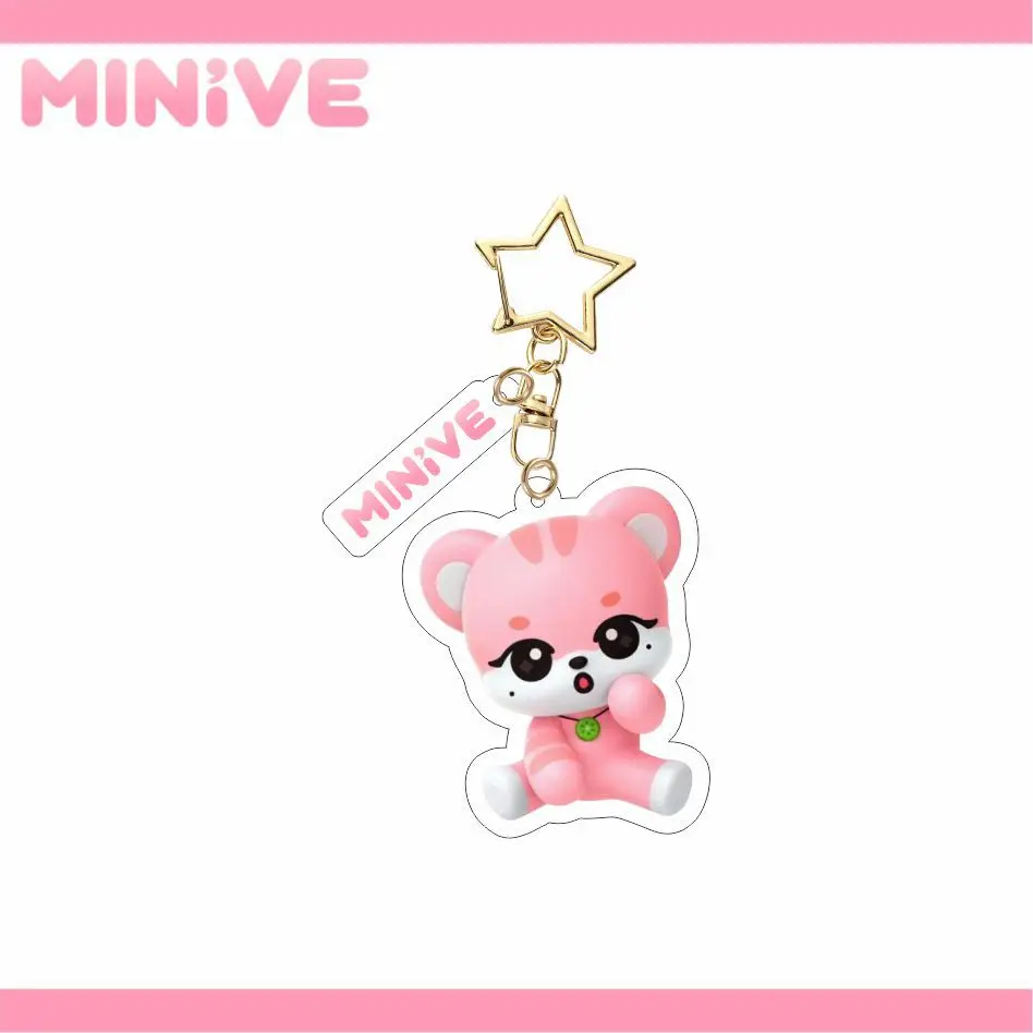 IVE MINIVE Cartoon Figure Pendant Keychain WonYoung CHERRY YuJin GANGANJI Anime HD Acrylic Keyring DIVE LEESEO LIZ Fans Gifts