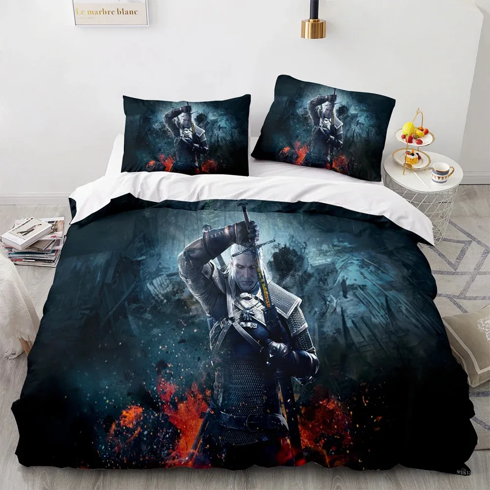 3D Printed The Witchers Bedding Set Boys Girls Twin Queen Size Duvet Cover Pillowcase Bed Kids Adult Home Textileextile