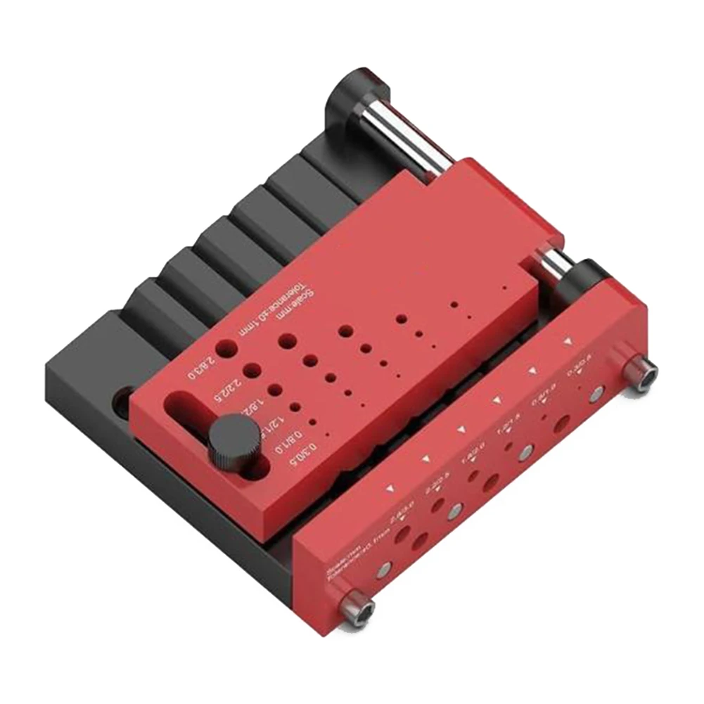 Dowel Jig Locator Positioning Center Drilling Tool For Round Rod Bar CNC Aluminum Alloy With Hardened Steel Bushings DIY Woodwor