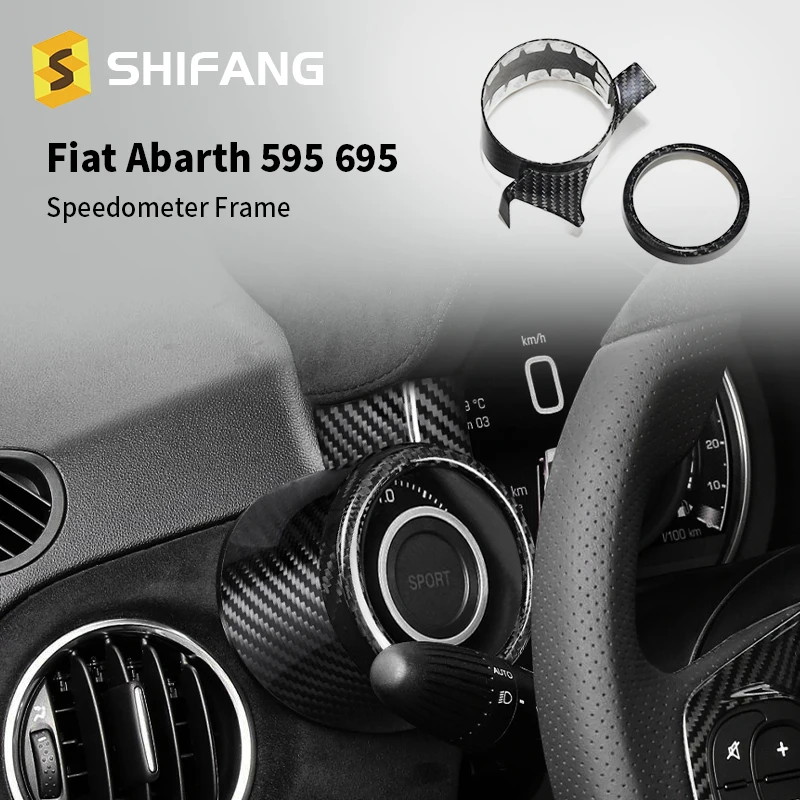 

Real Hard Carbon Fiber fiat 500 abarth Boost Gauge Sticker For Fiat 500 Abarth 595 695 LHD 2012-2020 2021 2022 2023 2024 2025