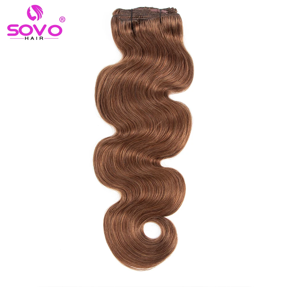 120G 180G 200G Full Head Wavy Clip In Hair Extensions Remy Brazilian Body Wave 100% Real Natural Human Hair Clip ins Brown Color