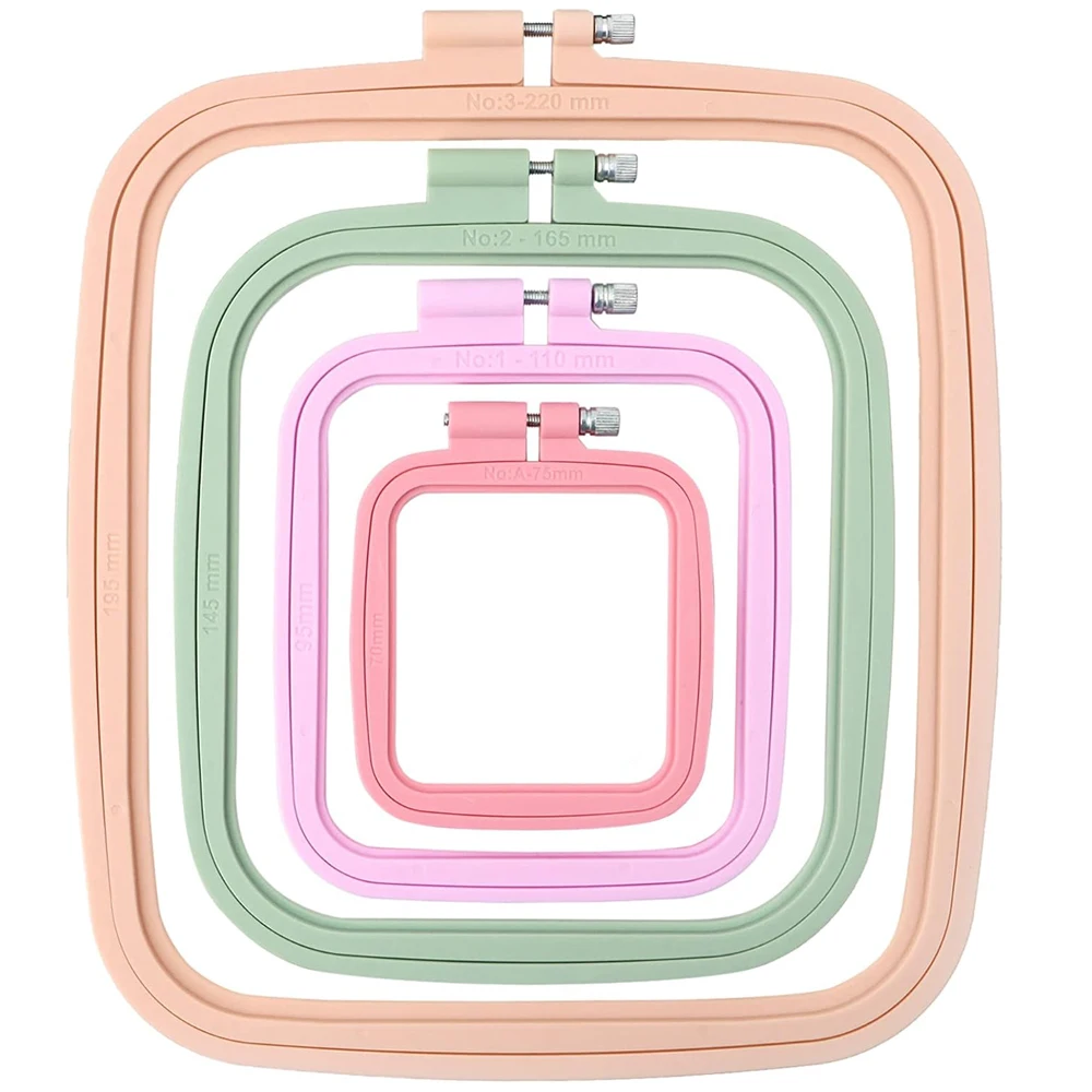 

Square Embroidery Hoops Cross Stitch Hoop and ABS Plastic Embroidery Hoops for Sewing Needlework Cross Stitch Embroidery Project