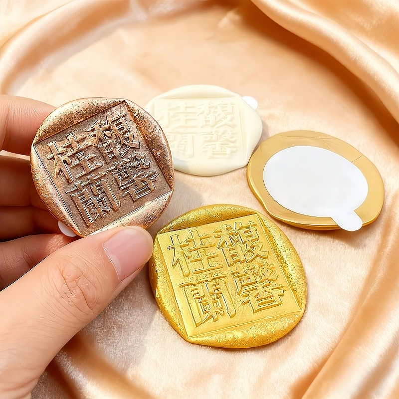 

Custom Square Wax Seals with Your LOGO Double Sided Stickers on The Back Decorative Monogram Wax Seals for Wedding Invitation