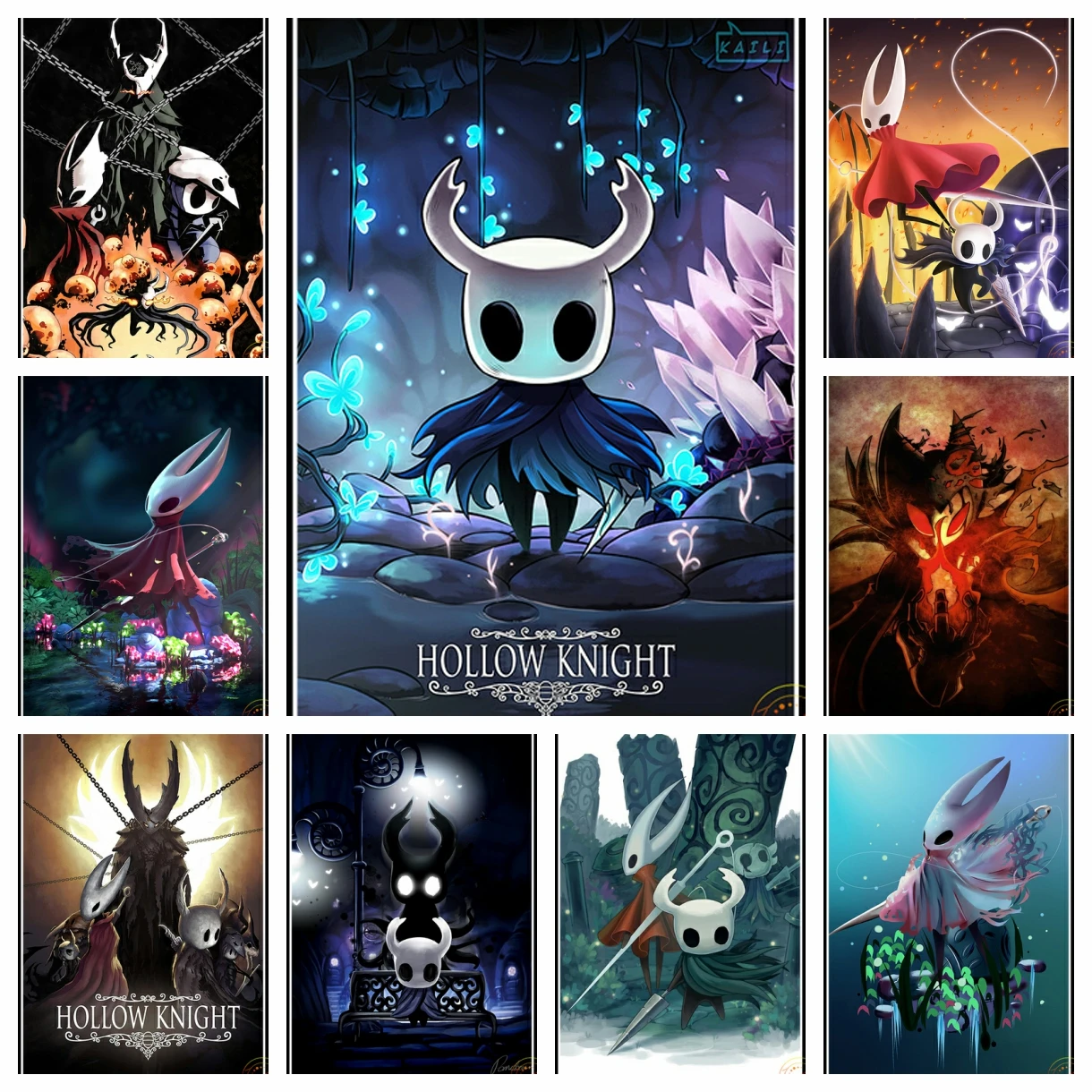 

Hollow Knight Game 5D Diamond Painting Adventure Journey Cartoon Rhinestone Picture Mosaic Cross Stitch Kit Wall Art Home Decor