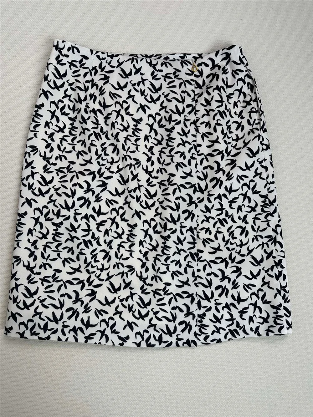 Elegant Fashion Printed High Waist Straight Skirt Mid-Length Slit Casual Skirt Woman Clothing