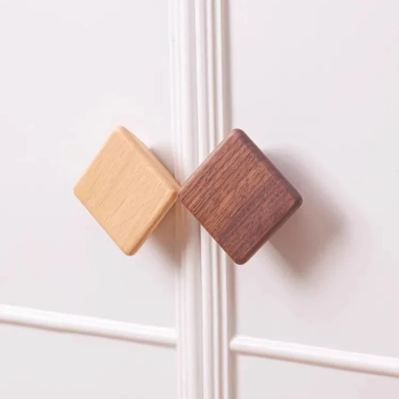 

Cupboard Closet Knobs Kitchen Cabinet Door Handle Furniture Decoration Wood KnobsWooden Handle Hexagon Square Round Drawer Knob