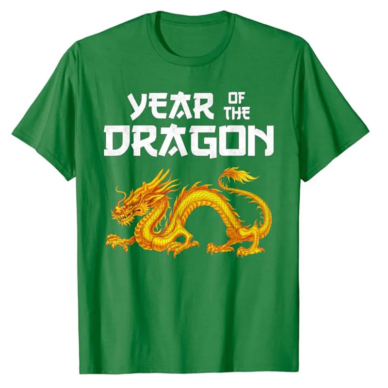 Chinese Calendar Dragon Year Happy New Year 2024 Graphic T-Shirt Family Awesome Chinese Zodiac Lover Saying Tee Novelty Gifts