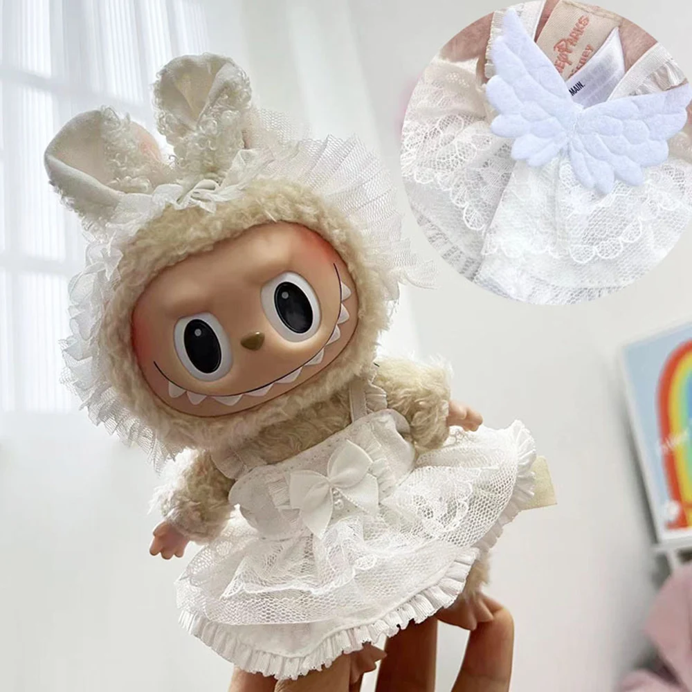 

Аксессуары для кукольной одежды, комплект свадебного платья, 17 см, мини-кукла Labubu, милая и милая одежда, аксессуары для кукол, подарок для девочки