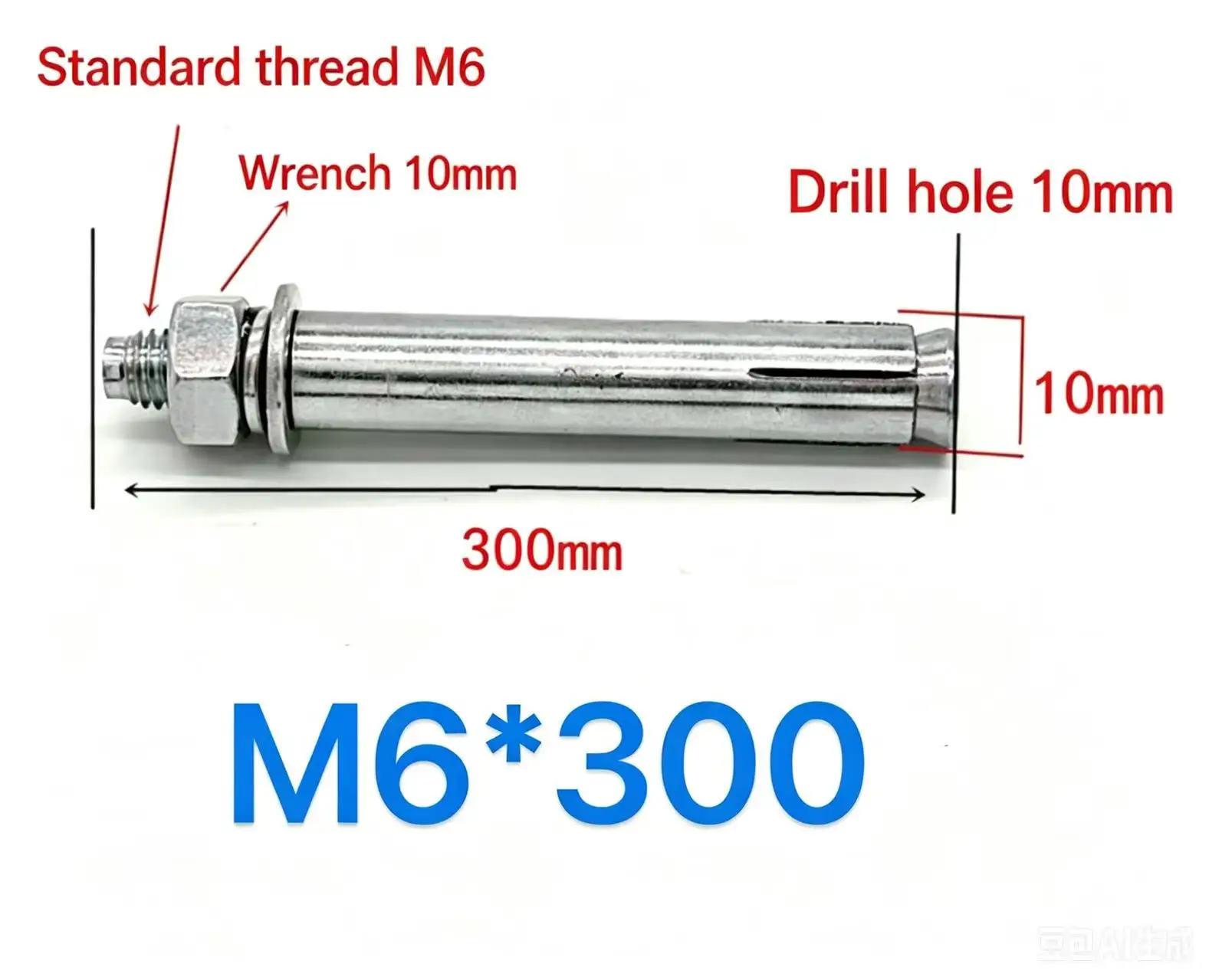 M6×300 Hex Expansion Anchor Bolts, various sizes & custom specifications, wholesale and retail. Perfect for fixing all kinds of