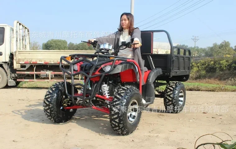 Factory Direct New Four-wheeled With Bucket Mountain Off-road Motorcycle All-terrain Vehicle Stepless Speed 200cc Load