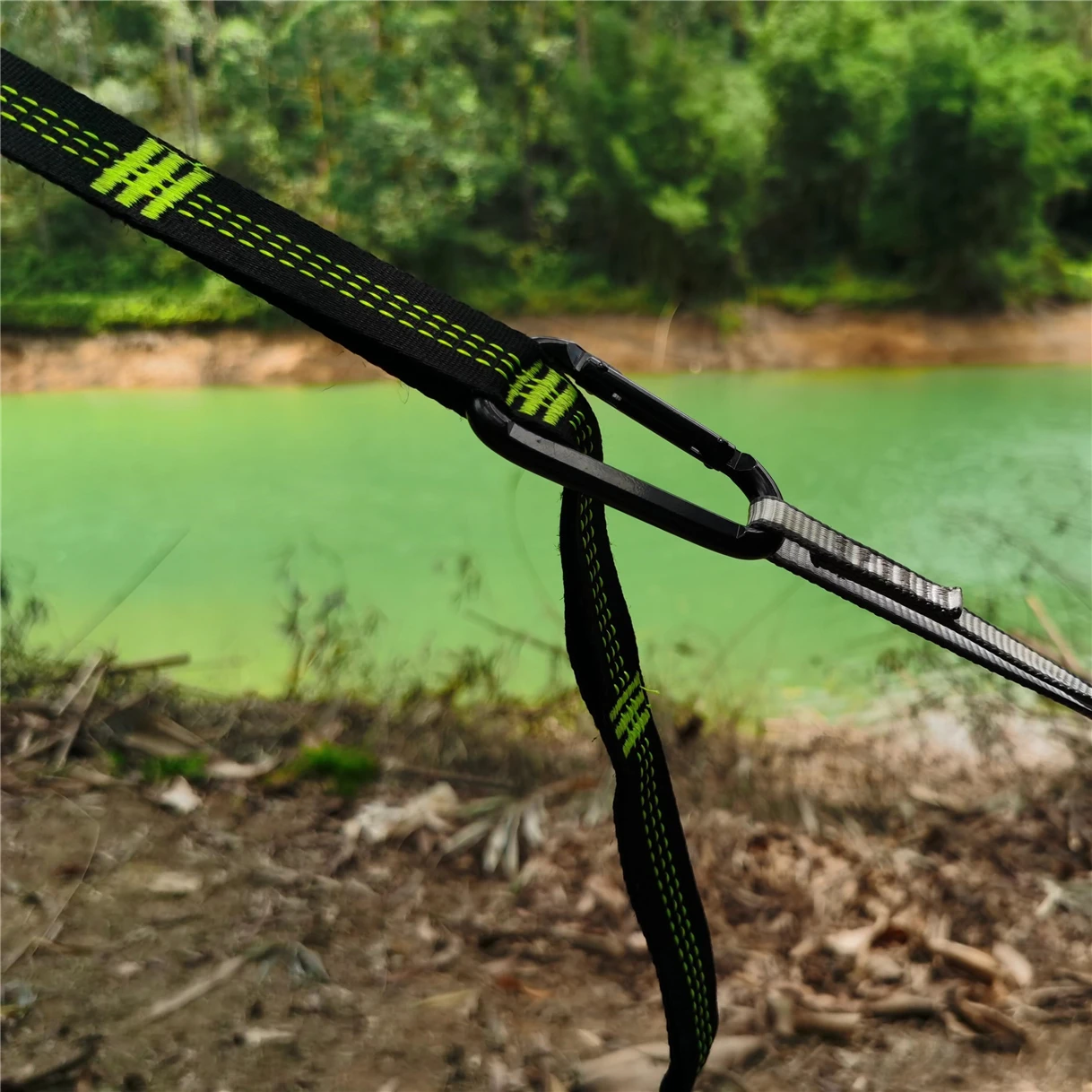 2 PCS 200CM/ 78Inch Hammock Straps and 2 Hooks, 10+2 Loops, Portable Camping - Quick, Easy Setup, Hooks for Yoga Swing, Gym etc image 2