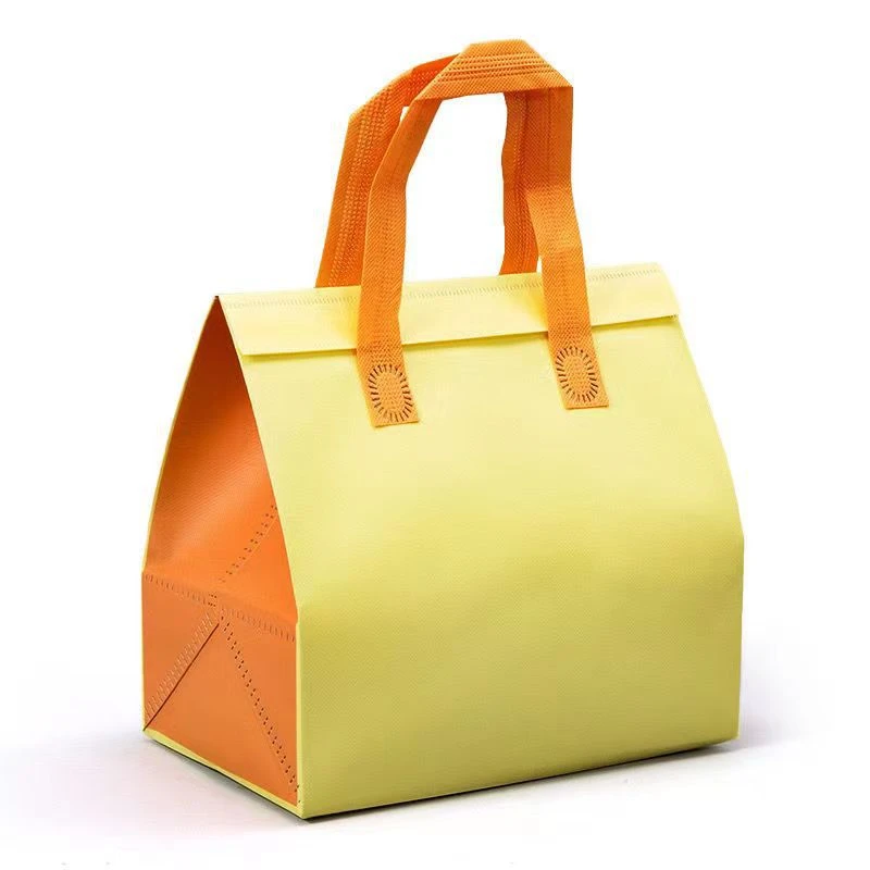 StoBag 25pcs Non-woven Lunch Tote Bags Box Fabric Portable Food Cake Drinks Packaging Keep Warm Cold Delivery Reusable Pouches