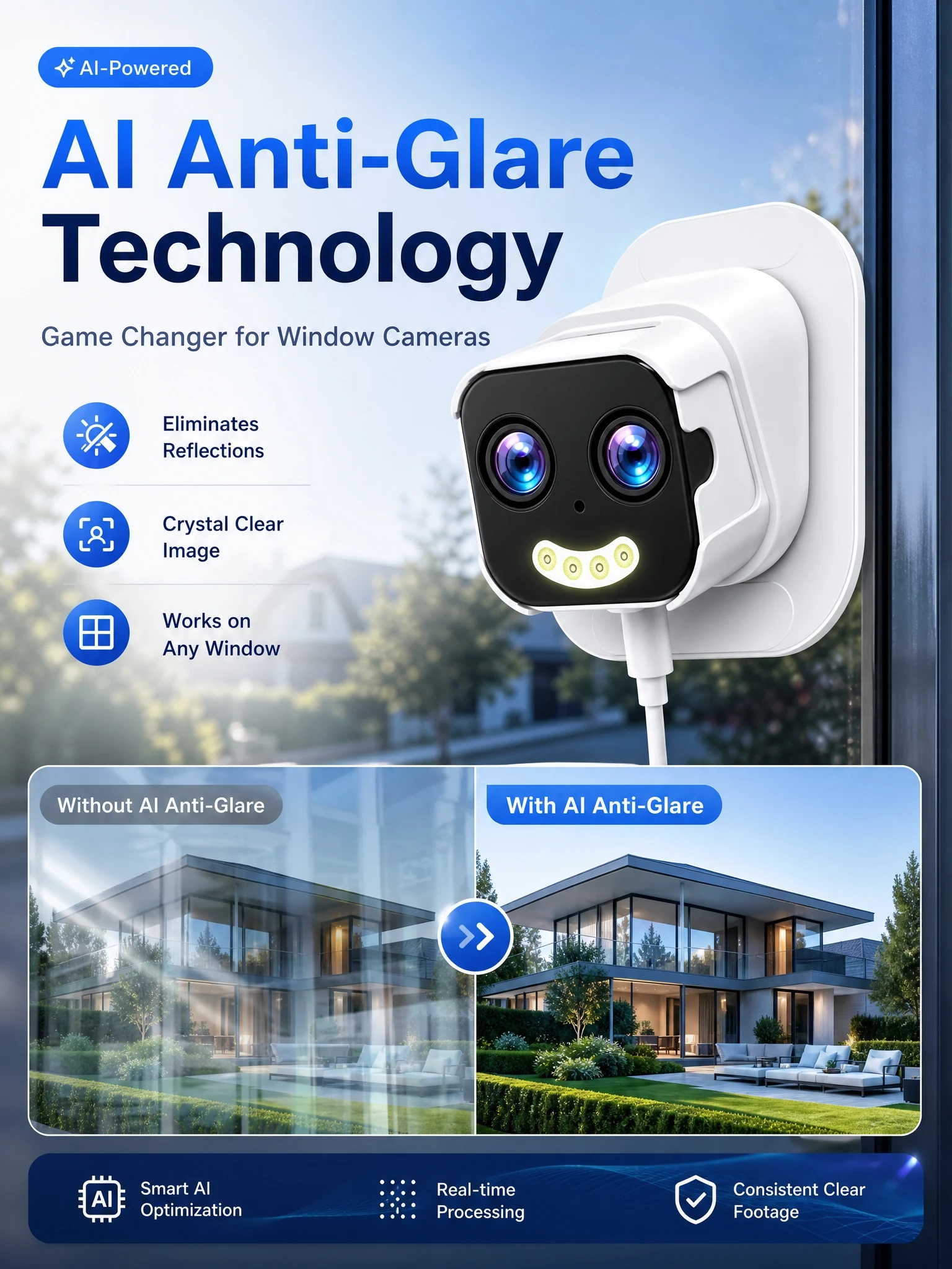 OKAM PRO Window Camera Dual Lens 10X ZOOM 5G WIFI Camera HD 10MP Dual Stand Night Vision Bidirectional Intercom Mobile Detection