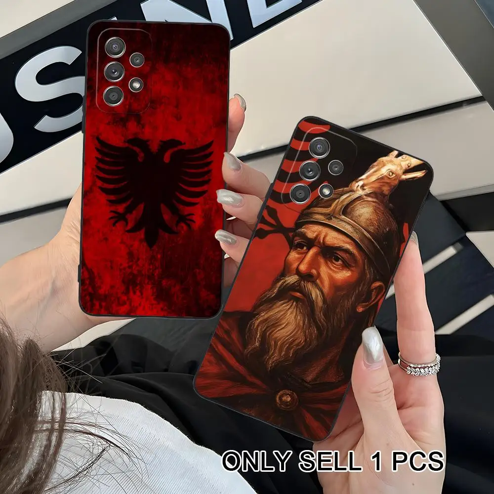 Albania Flag Phone Case for Samsung Galaxy A57 56 55 54 53 52 51 37 36 35 34 33 32 31 5G Soft TPU Shockproof Cover