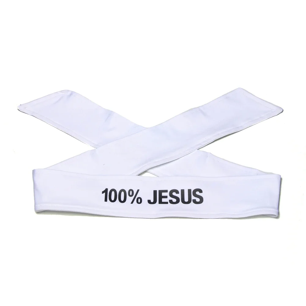 100% Jesus Sport Tie Headband Soccer Football Athletics Fitness Sweatband Bandana