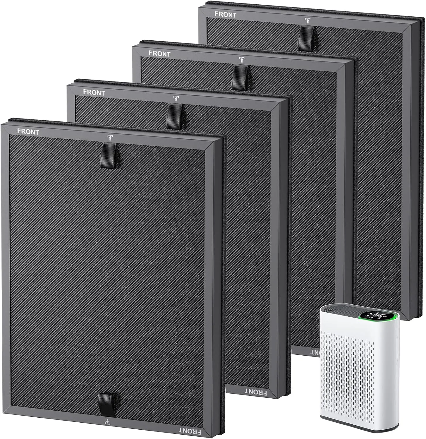 

Комплект из 4 фильтров HEPA 3-в-1 для очистителя воздуха с активированным углем, высокоэффективная сменная фильтрующая система