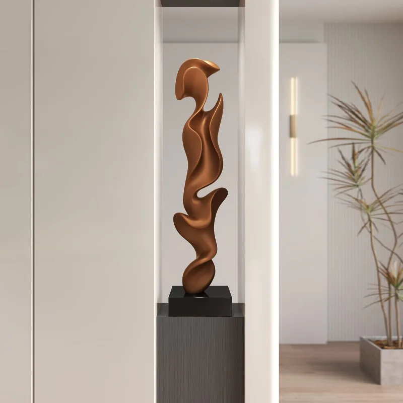 Modern Abstract Art Living Room Decorations Home Hotel Crafts Floor Decoration Sculpture 88cm Electroplating Resin