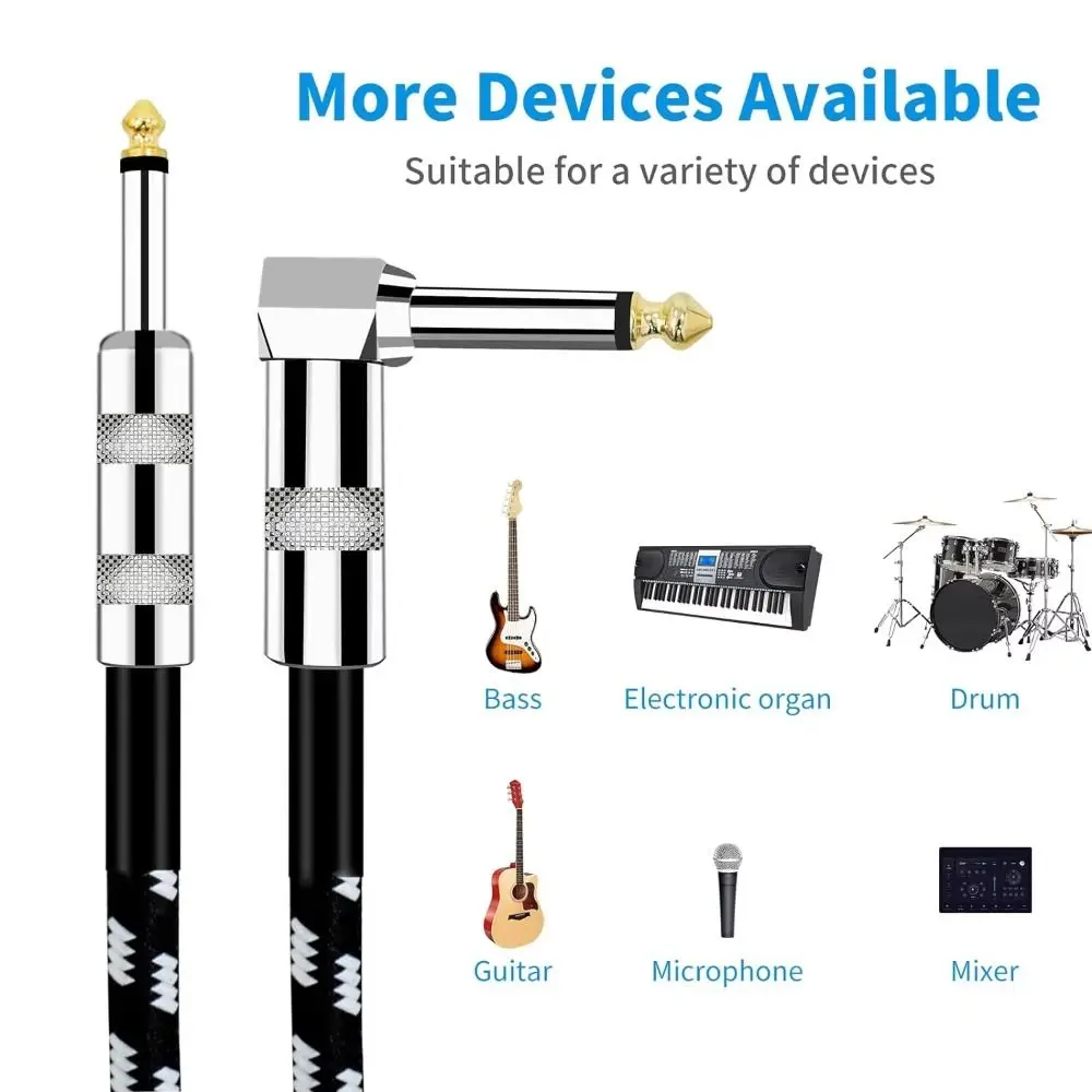 

Metal Head Premium 10FT Guitar Cable 6.5mm Audio Guitar Line Guitar Effect Pedal Cable Mono Cable High Quality