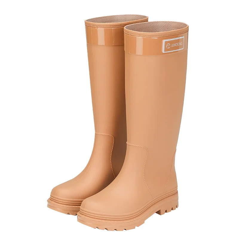 1 pair of Fashion Knee-High Rainboots for Women – Waterproof Rubber Garden Galoshes, Long Boots for Wet Weather & Outdoor Wear view 3