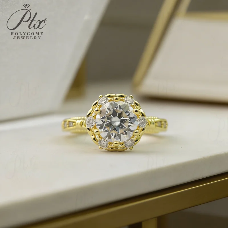 925 Sterling Silber Ring Moissanit 1,5CT D-Farbe Charm-Schmuck für Damen Ehering Hochwertiges Geschenk Feiner Schmuck Großhandel – Detail 10