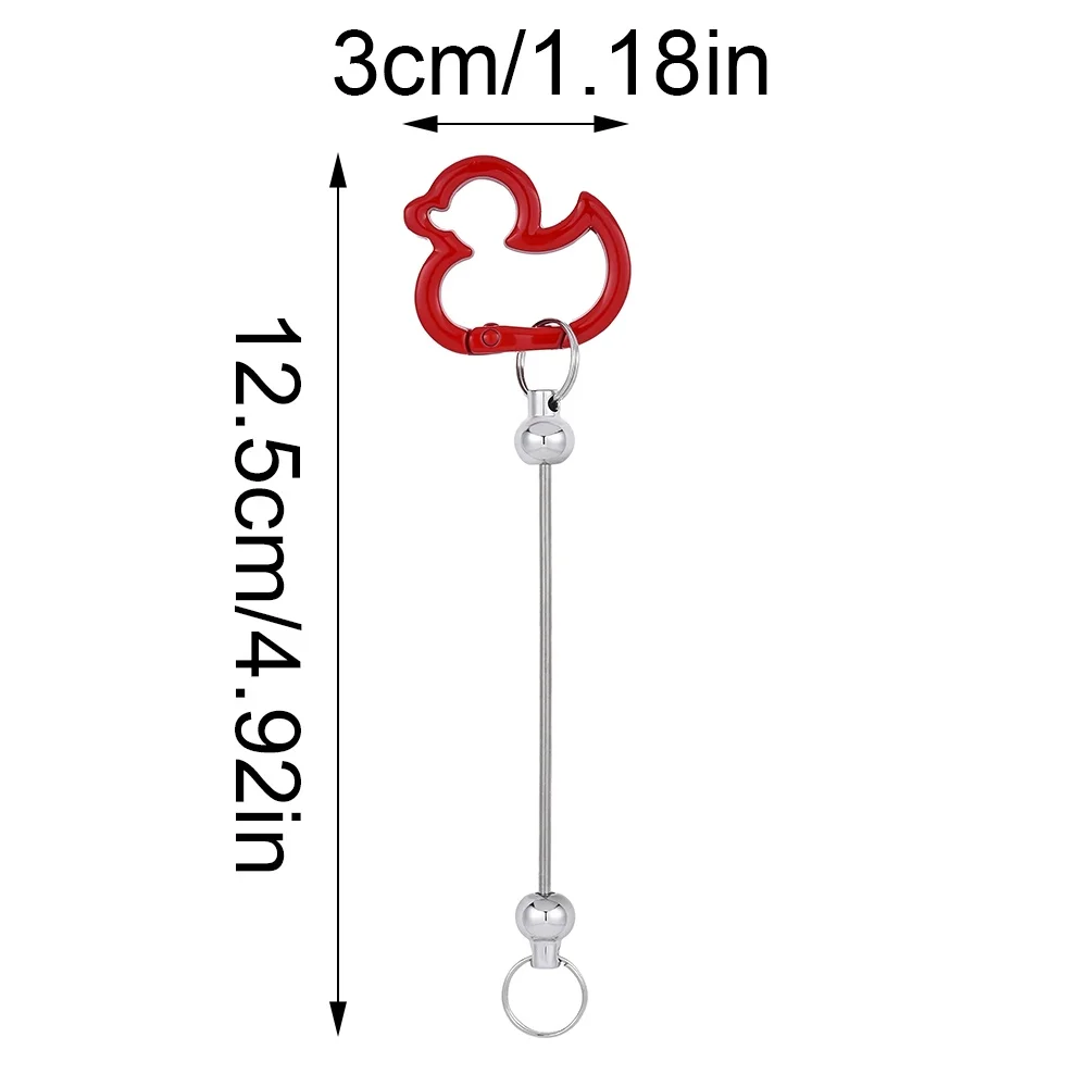 6/12 Stück DIY Perlen-Schlüsselanhänger-Stäbe mit Entenförmigen Federverschlüssen Metallstab für Schlüsselanhänger und Schmuckherstellung Bastelzubehör – Detail 5